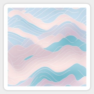 Pattern Flat Illustration Bright Isometric Pastel Colored Waves Sticker